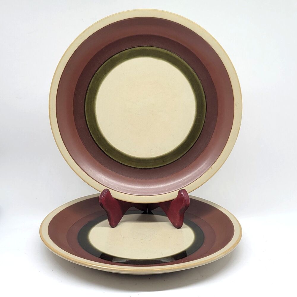 Fashion Manor Sandstone Set Of 2 Vintage HTF 10 1/4" Dinner Plates VGC